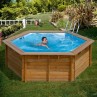 Piscina de madera Gre Vanille redonda Ø412x119