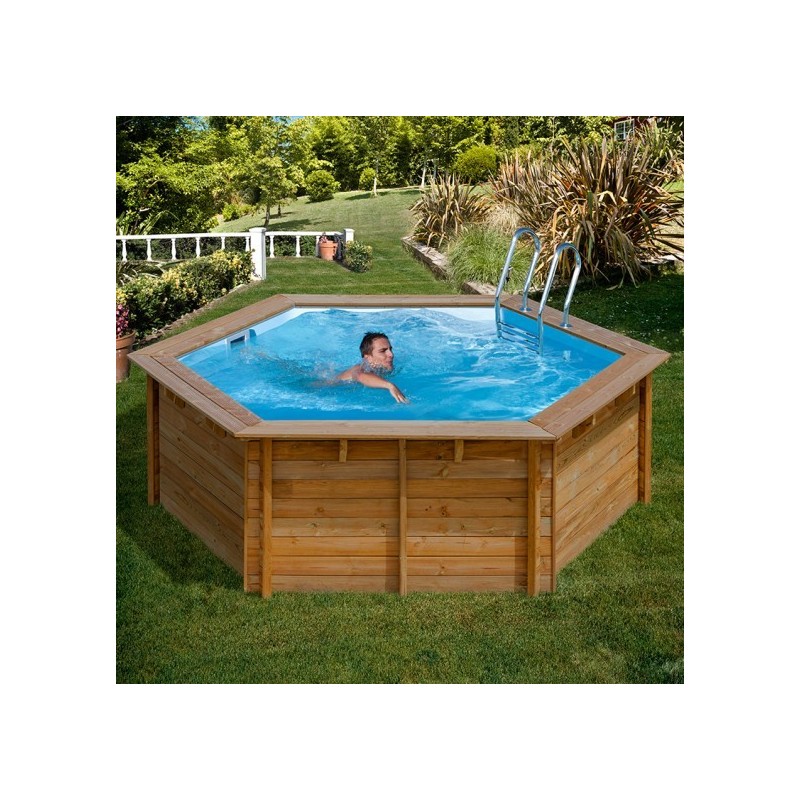 Piscina de madera Gre Vanille redonda Ø412x119