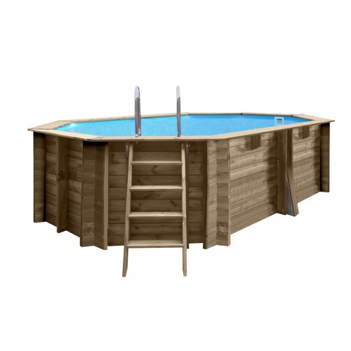 Piscina de madera Gre Sevilla ovalada 872x472x146