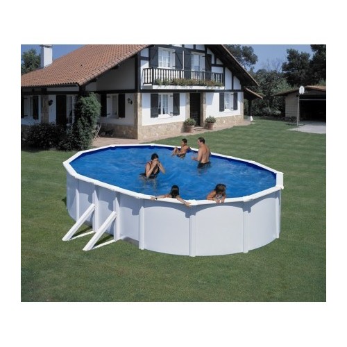 Piscina Gre desmontable Fidji acero chapa blanca ovalada