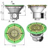 Sumidero Ø 210 mm con rejilla ABS AstralPool para piscinas liner