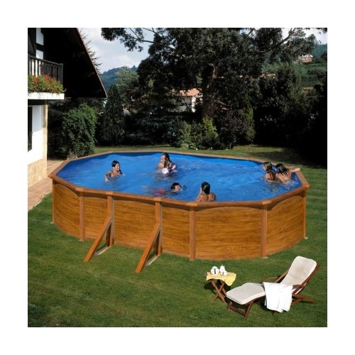 Piscina Gre serie Pacific ovalada aspecto madera