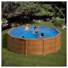 Piscina desmontable imitación madera