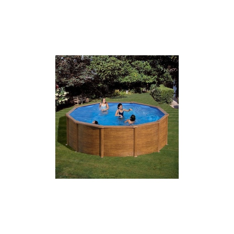 Piscina desmontable imitación madera