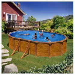 Piscina desmontable  imitación madera